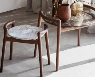 Tavolino moderno in legno e marmo Ascanio di Flexform