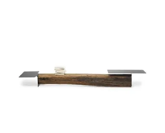 Tavolino di design in legno e metallo Beam di Mogg