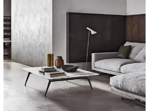Tavolino moderno in metallo e marmo Este di Flexform