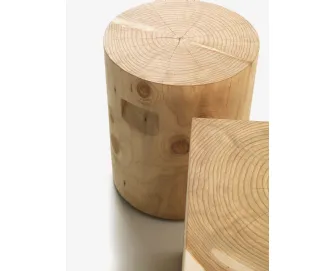 Tavolini Logos Round & Squared in legno massello di cedro profumato lavorato da un blocco unico di Riva1920