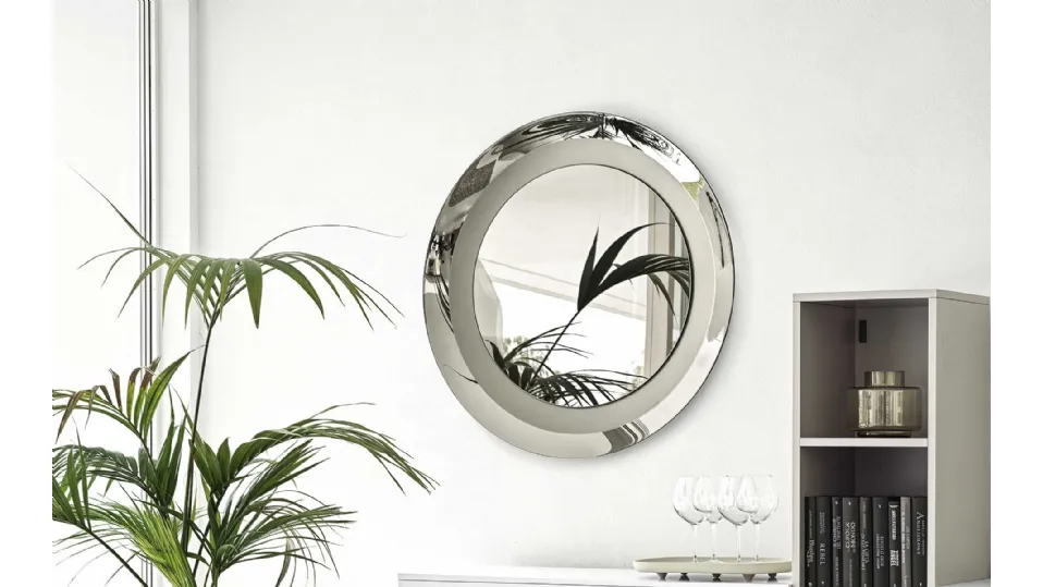Specchio rotondo da parete Surface con cornice a specchio di Calligaris
