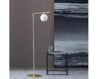 Lampada con struttura snodabile in metallo cromato o oro lucido Dada Floor di Adriani e Rossi