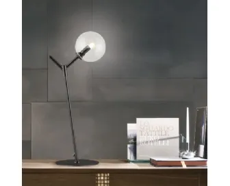 Lampada in metallo con sfera bianca Gioconda Table di Adriani e Rossi