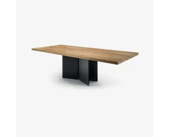 Tavolo Ambo in legno massello con gambe in lamiera di ferro di Riva1920