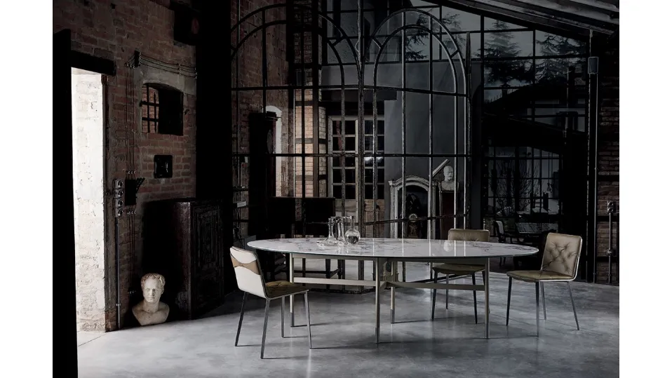 Tavolo con struttura in acciaio Glamour di Bontempi