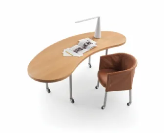 Tavolo in metallo e legno Mixer di Flexform