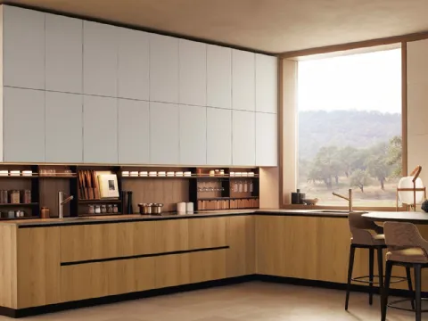 Cucina Design Alea Pro 03 in rovere gold con top in laminato di Poliform