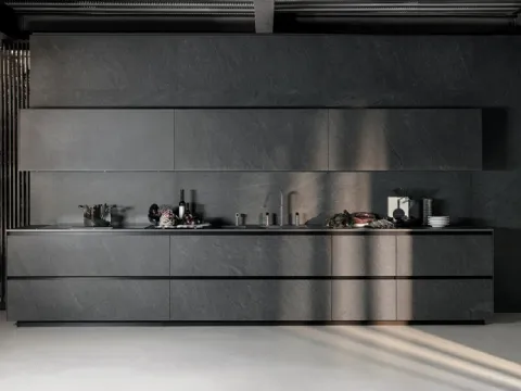 Cucina Design lineare Telero Project 1 in gres di Euromobil