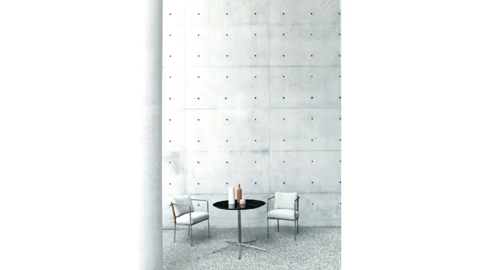 Poltroncina con struttura in metallo con cuscini imbottiti in tessuto Mini Café di Living Divani