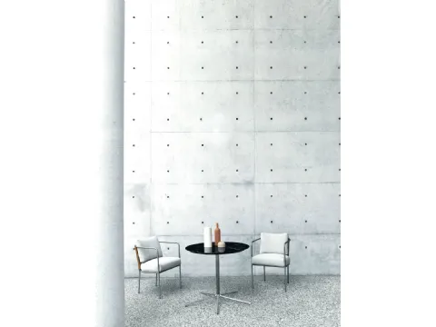 Poltroncina con struttura in metallo con cuscini imbottiti in tessuto Mini Café di Living Divani