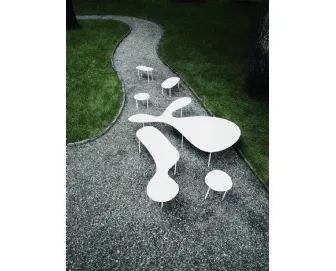 Tavolini di design dalle varie forme e dimensioni in acciaio verniciato bianco Rabbit the Tortoise di Collection Living Divani