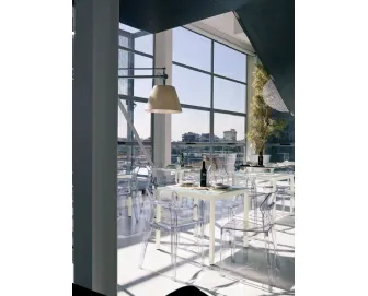 Sedia moderna in plastica trasparente Diesis Outdoor di Bontempi